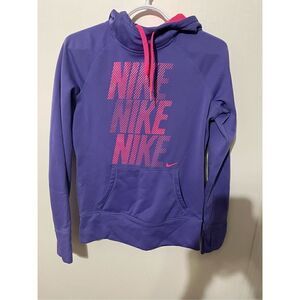 Vintage Nike Therma Fit Women’s Small Purple Pink Pullover Hoodie Sweatshirt Y2K